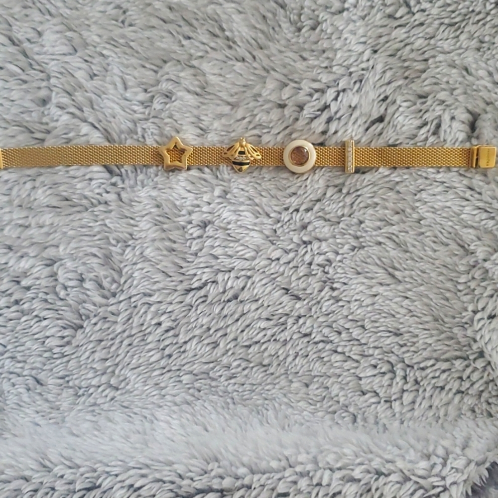 Pandora reflexion shine 18k gold plated bracelet with charms